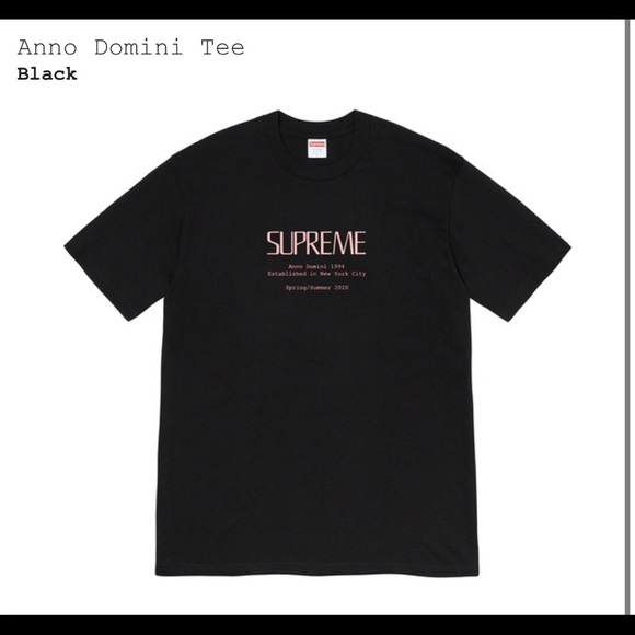 SUPREME ANNO DOMANI TEE BLACK - Picture 1 of 1